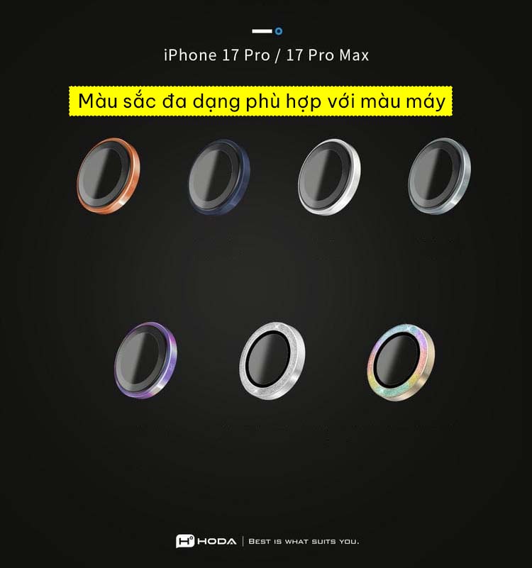 Lens dán Camera iPhone 17 Pro Max/17 Pro Hoda Sapphire 1